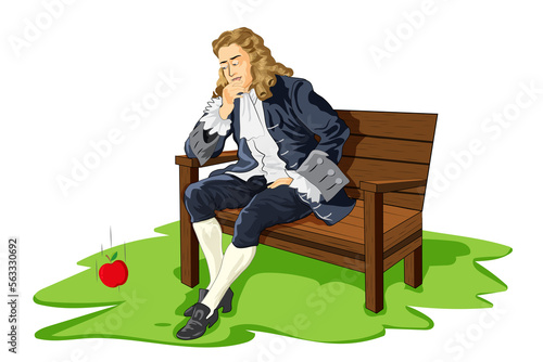 Tela Sir Isaac Newton and discovery of gravitation theory