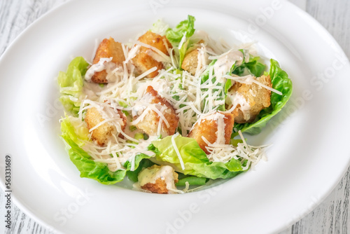 Portion of Caesar salad