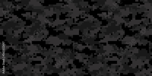 Pixelated camouflage background. Seamless pattern.Vector. ピクセル迷彩パターン テクスチャ 背景素材