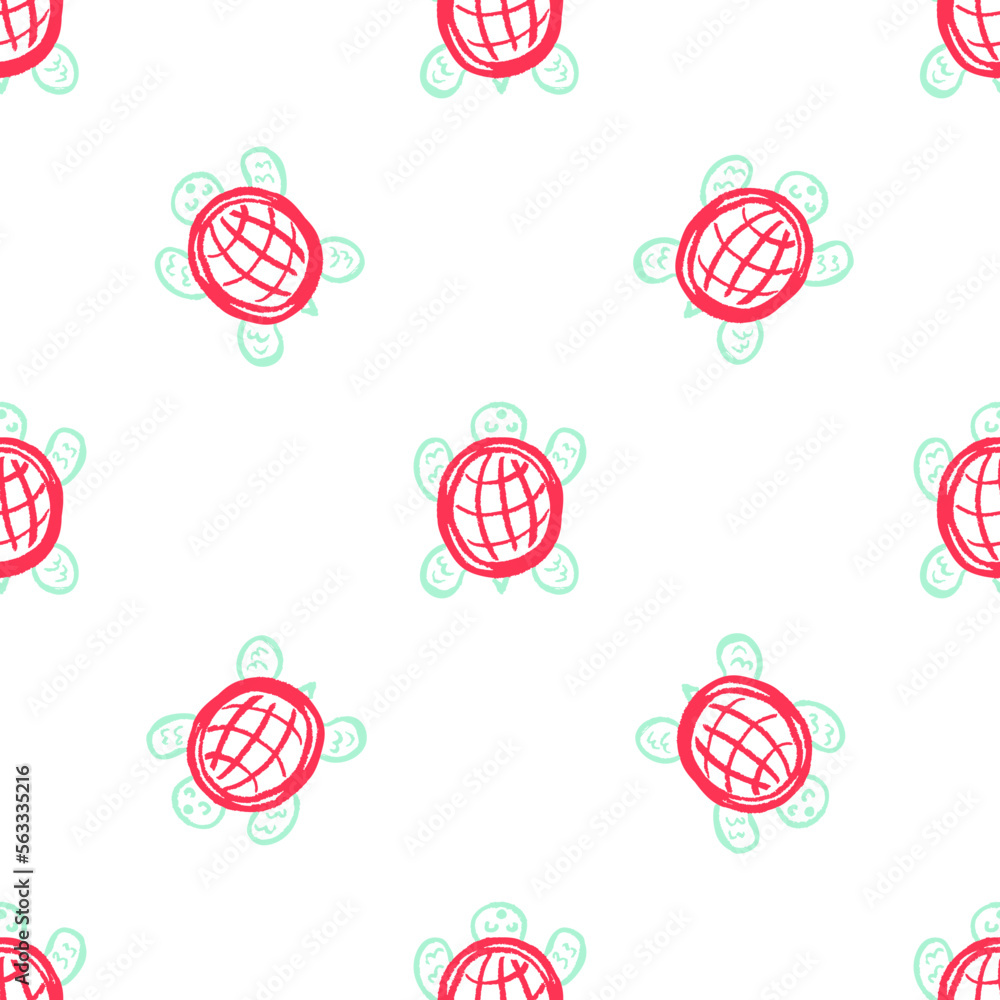 Seamless pattern. Children's drawings with wax crayons Seamless pattern. Children's drawings with wax crayons
