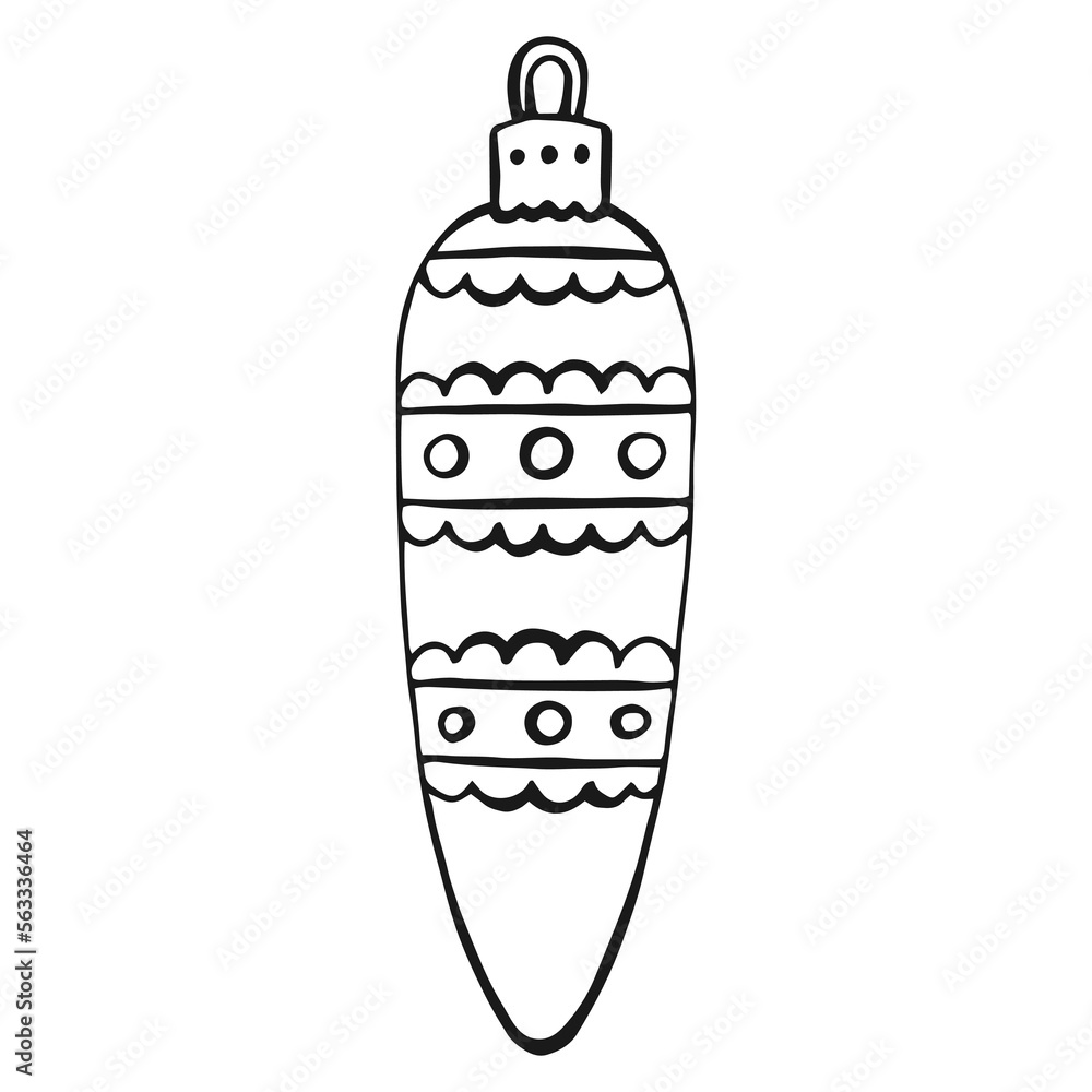 Christmas bauble. Hand drawn vector illustration. Christmas bauble. Hand drawn vector illustration.