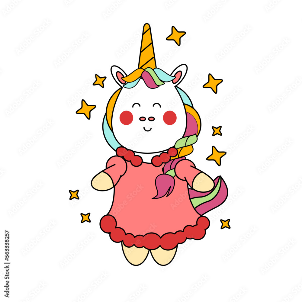 kawaii cartoon unicorn illustration hand drawn kawaii cartoon unicorn illustration hand drawn