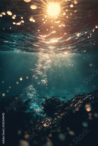 close up of water of the ocean with sun shine sparkling, vertical wallpaper
