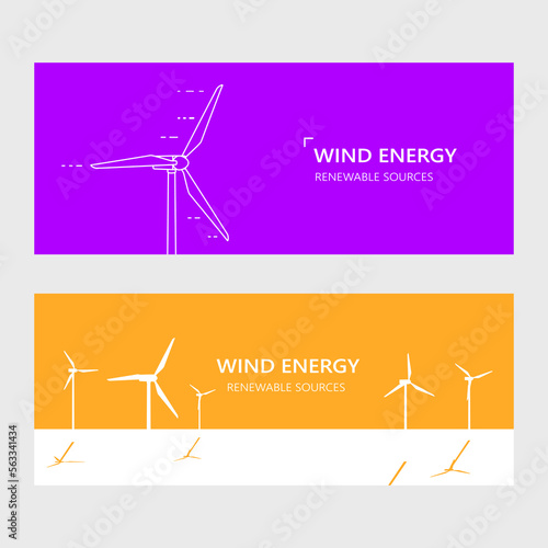 Vector illustration of clean energy from renewable sources. Ecology concept
