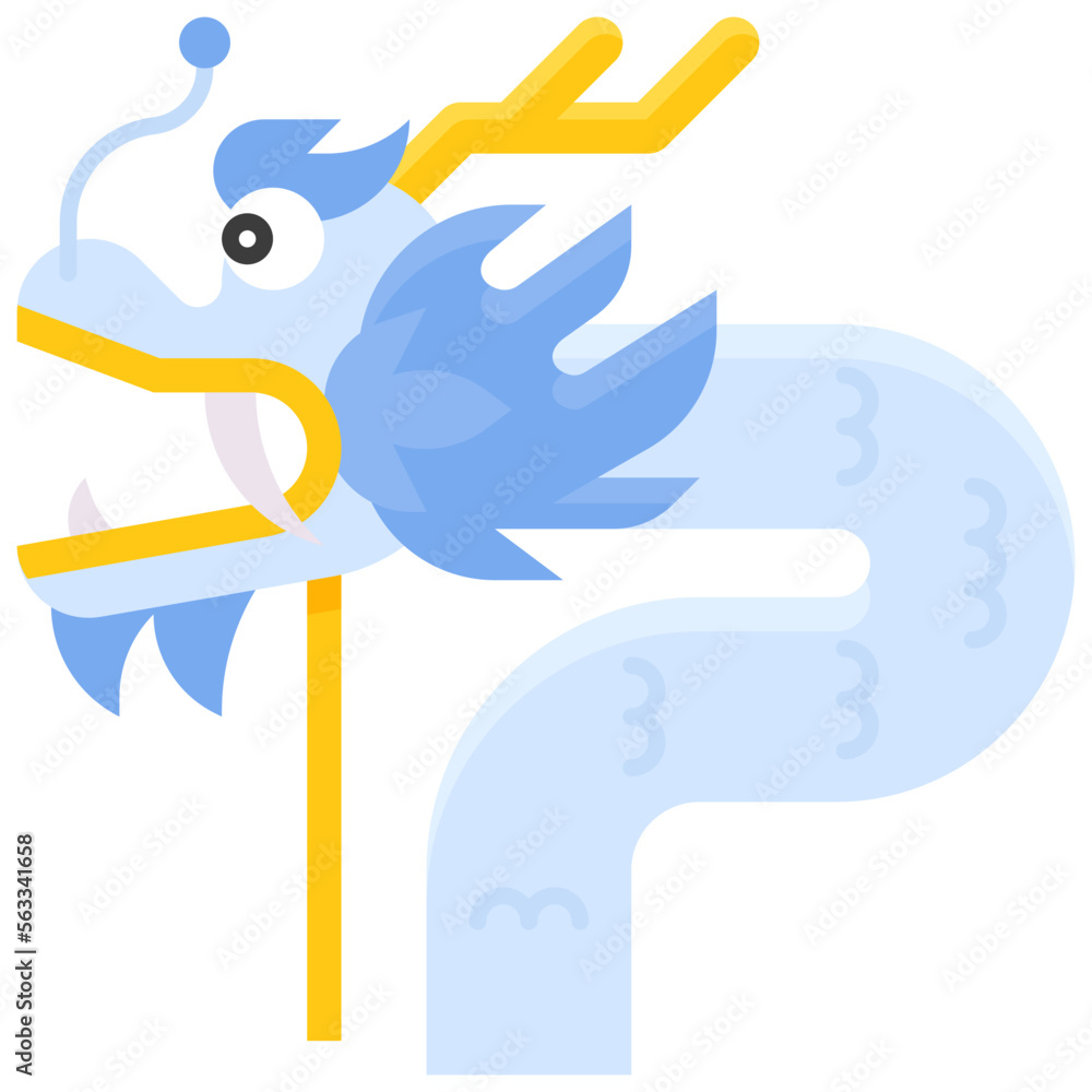 Obraz premium Dragon dance icon, Lion dance related vector