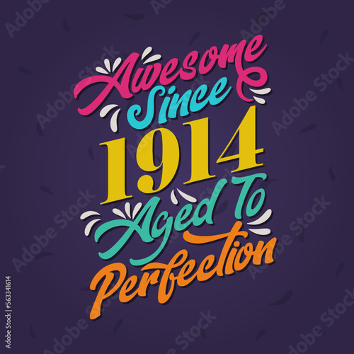 Awesome since 1914 Aged to Perfection. Awesome Birthday since 1914 Retro Vintage