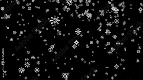 Snow flakes fall on green screen animation. Christmas winter background footage Transparant MOV