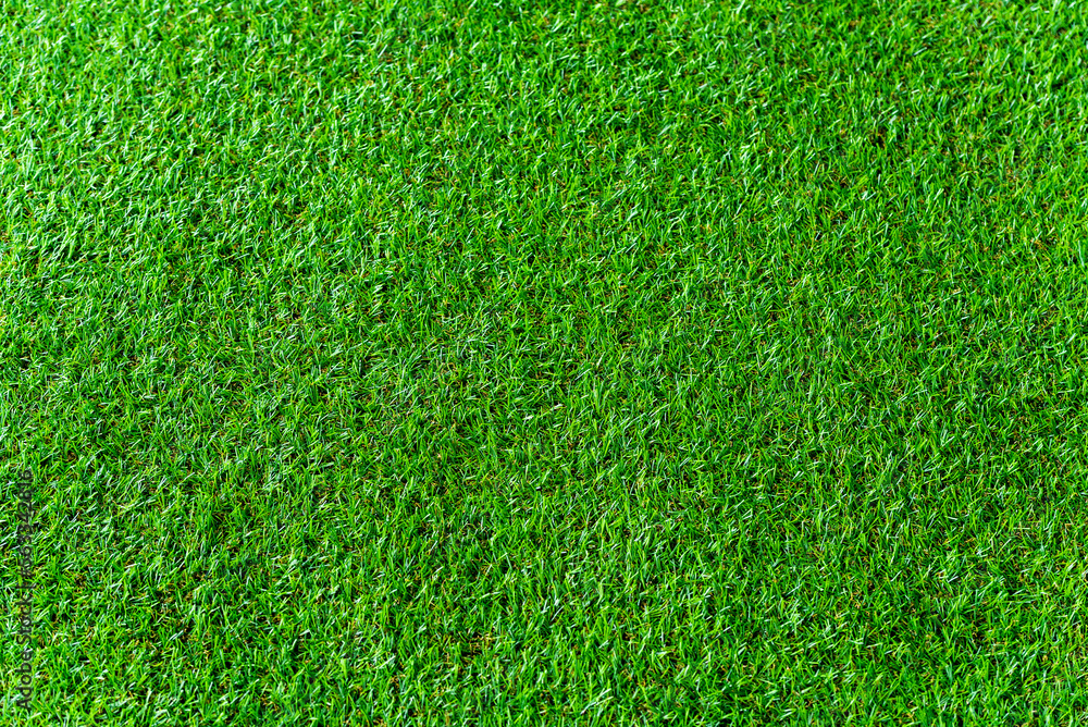 Fototapeta premium Green artificial grass natural background texture soccer field.