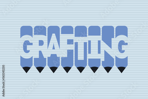 Grafting text with Pen symbol creative ideas design, vector illustration graphic design. Grafting typography negative space word vector illustration.