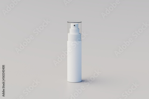 White Plastic Spray Bottle Mockup - One Bottle. 3D Rendering