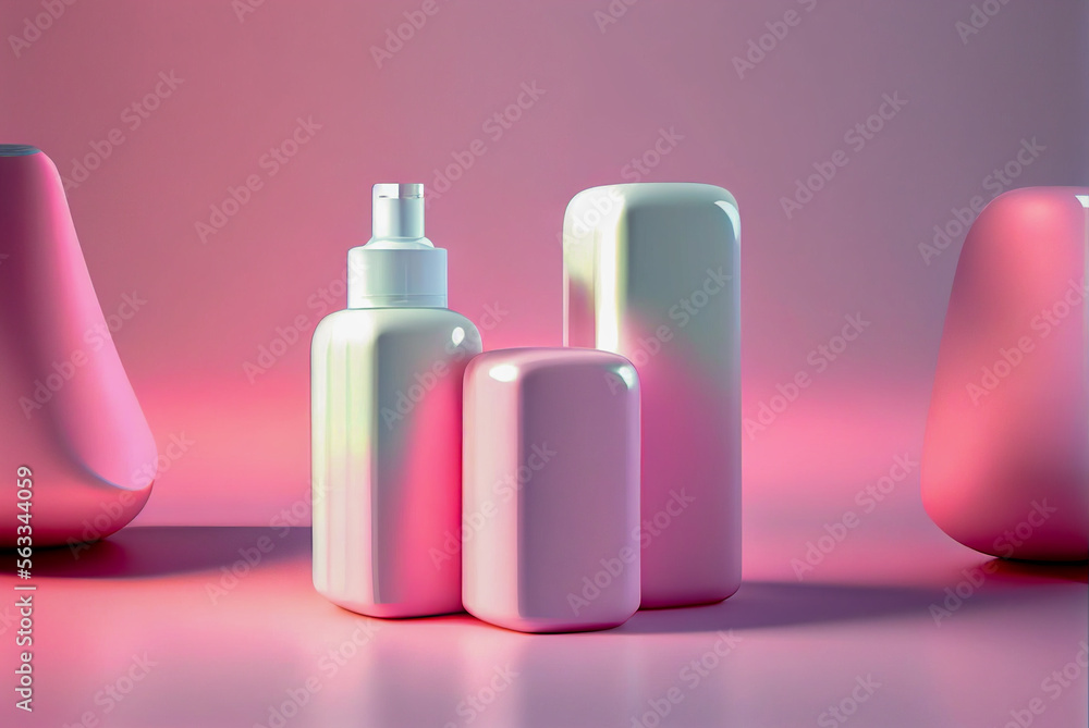future design Minimal Cosmetics skincare white packaging mock up 3d illustration for ad, banner, advertising.future design future design Minimal Cosmetics skincare white packaging mock up 3d illustration for ad, banner, advertising.future design