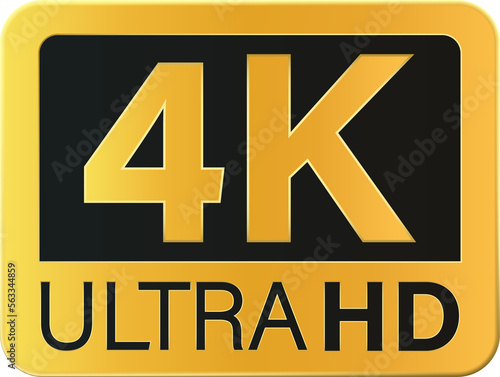 4K ultra HD resolution sign icon