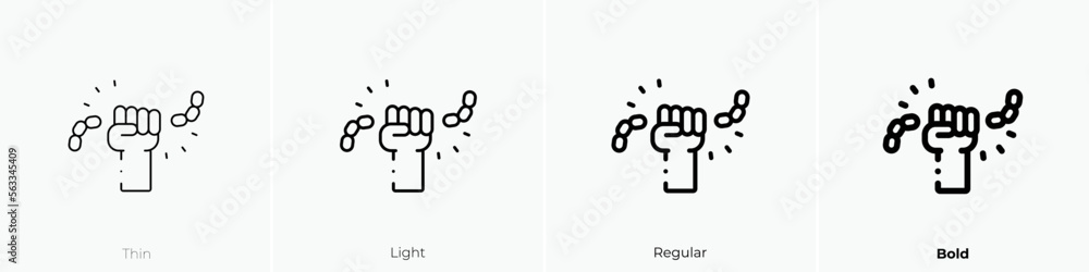protest icon. Thin, Light Regular And Bold style design isolated on ...