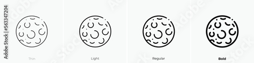 moon icon. Thin, Light Regular And Bold style design isolated on white background