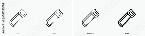 hand saw icon. Thin, Light Regular And Bold style design isolated on white background