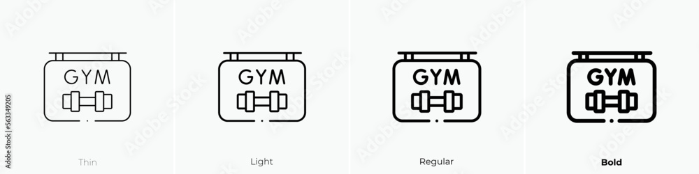 gym icon. Linear style sign isolated on white background. Vector illustration.
