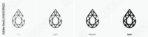 gem icon. Thin, Light Regular And Bold style design isolated on white background