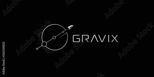 Vector galaxy logo on which an abstract logo of the constellation 