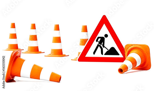 under construction sign with cones as an illustration