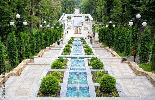 Cascade Stairs in summer, Stavropol Krai, Zheleznovodsk, Russia photo