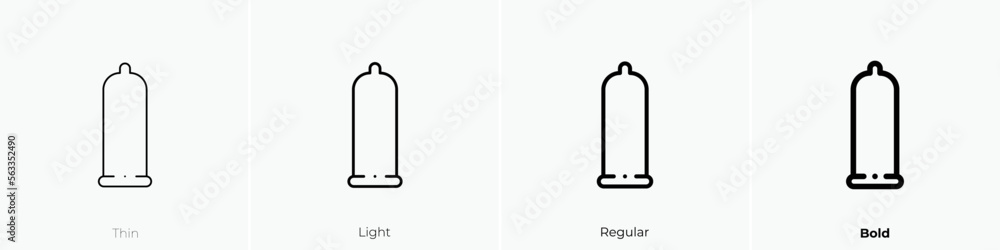 condom icon. Linear style sign isolated on white background. Vector illustration. - obrazy, fototapety, plakaty 