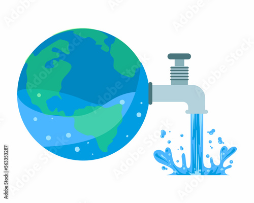 Do not waste water unnecessarily World water day for banner, poster, greeting card, website, flyer.  photo