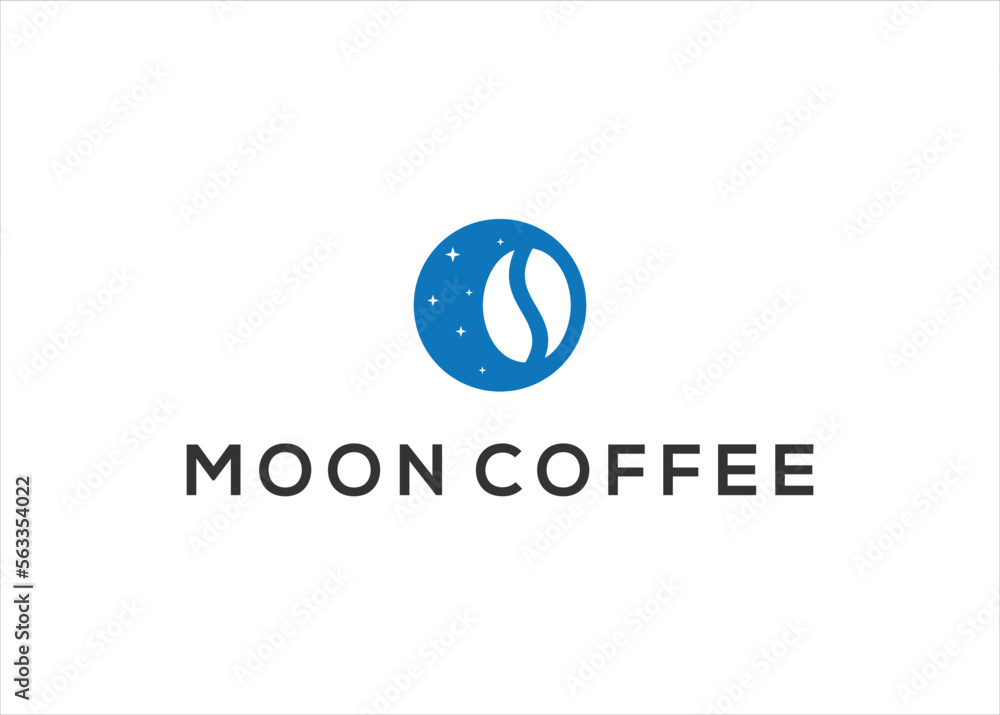 simple coffee bean and planet moon logo vector illustration simple coffee bean and planet moon logo vector illustration