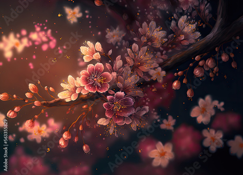 beautiful blossom background theme created with Generative AI technology
