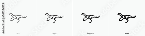 dinosaur icon. Thin  Light Regular And Bold style design isolated on white background