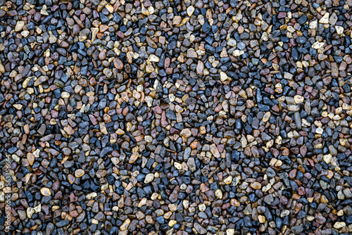 Small pebbles have become an asphalt path in the park