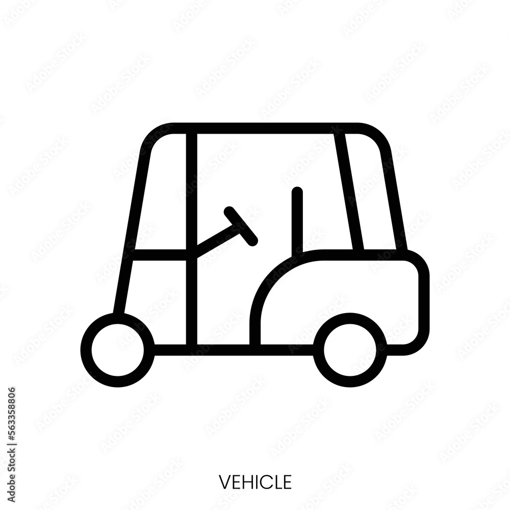 vehicle icon. Line Art Style Design Isolated On White Background