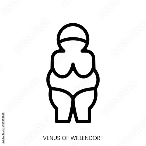 venus of willendorf icon. Line Art Style Design Isolated On White Background photo