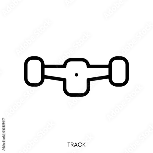 track icon. Line Art Style Design Isolated On White Background
