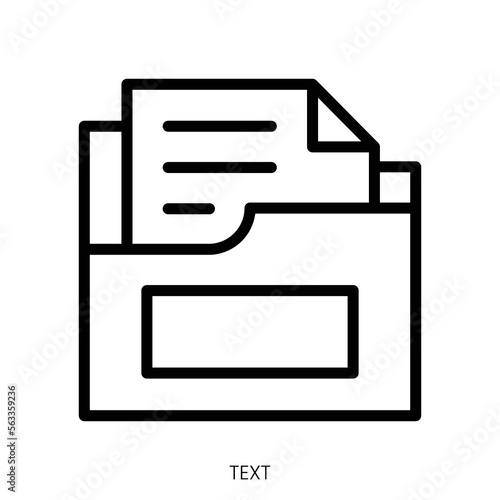 text icon. Line Art Style Design Isolated On White Background