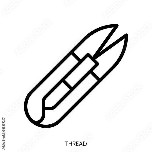 thread icon. Line Art Style Design Isolated On White Background