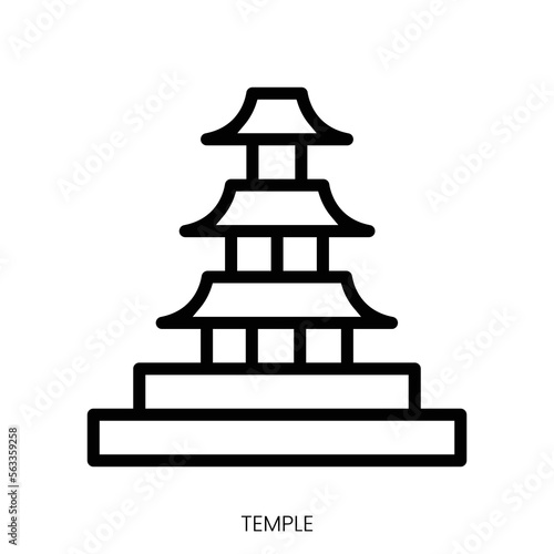 temple icon. Line Art Style Design Isolated On White Background