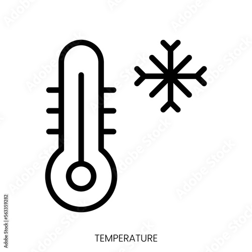 temperature icon. Line Art Style Design Isolated On White Background