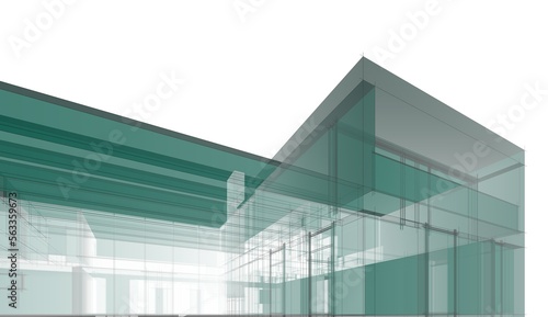 Photos Modern house sketch architectural 3d illustration