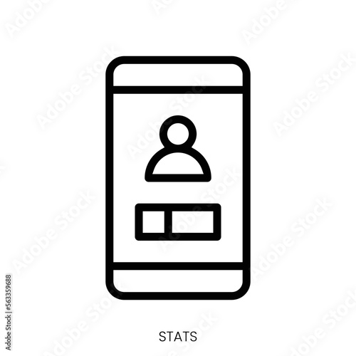 stats icon. Line Art Style Design Isolated On White Background