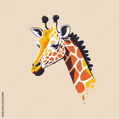 Giraffe head logo design mascot. animal vector illustration