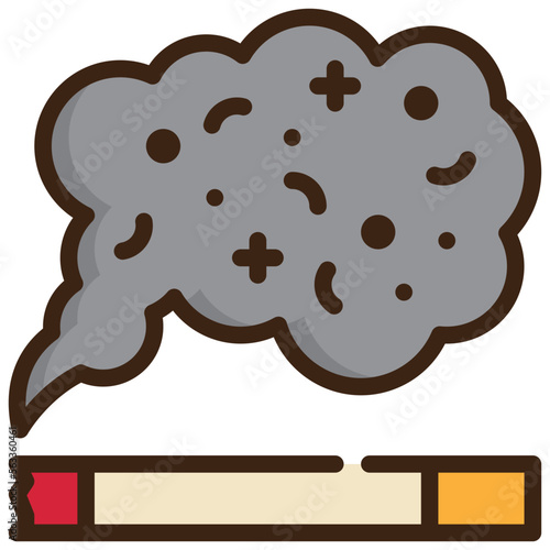 cigarette smoke nicotine pollution icon filled outline