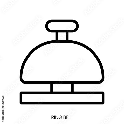 ring bell icon. Line Art Style Design Isolated On White Background