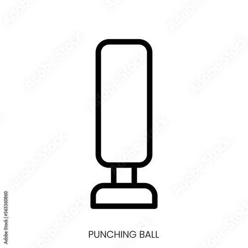 punching ball icon. Line Art Style Design Isolated On White Background