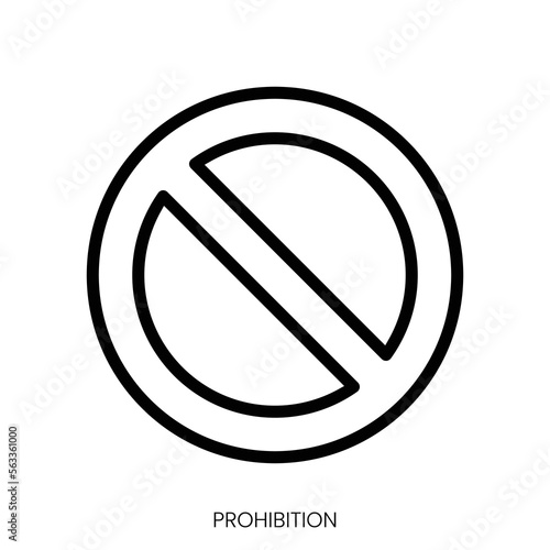 prohibition icon. Line Art Style Design Isolated On White Background