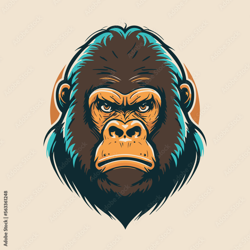 Gorilla head logo mascot design template. monkey logo Vector illustration Gorilla head logo mascot design template. monkey logo Vector illustration