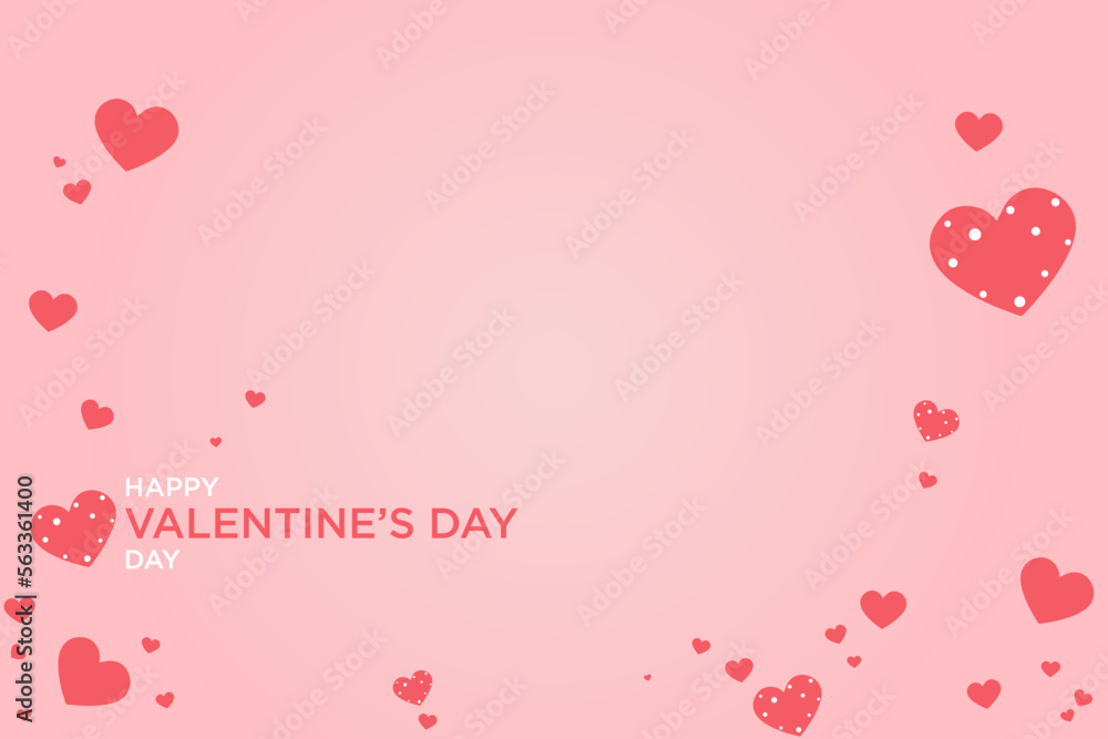 Pink Valentine's Day banner background. 14 February greeting card for lovers and couple.