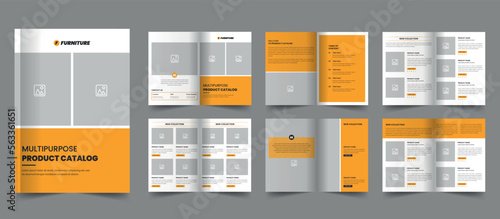 Product catalogue Template or Yellow catalog layout design