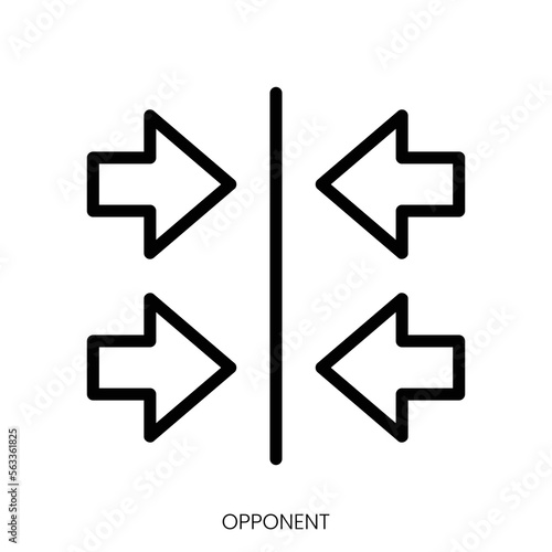 opponent icon. Line Art Style Design Isolated On White Background