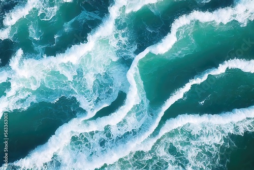 Breaking wave of the sea from Drone. Genarative AI