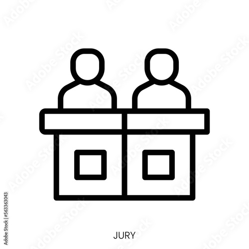 jury icon. Line Art Style Design Isolated On White Background